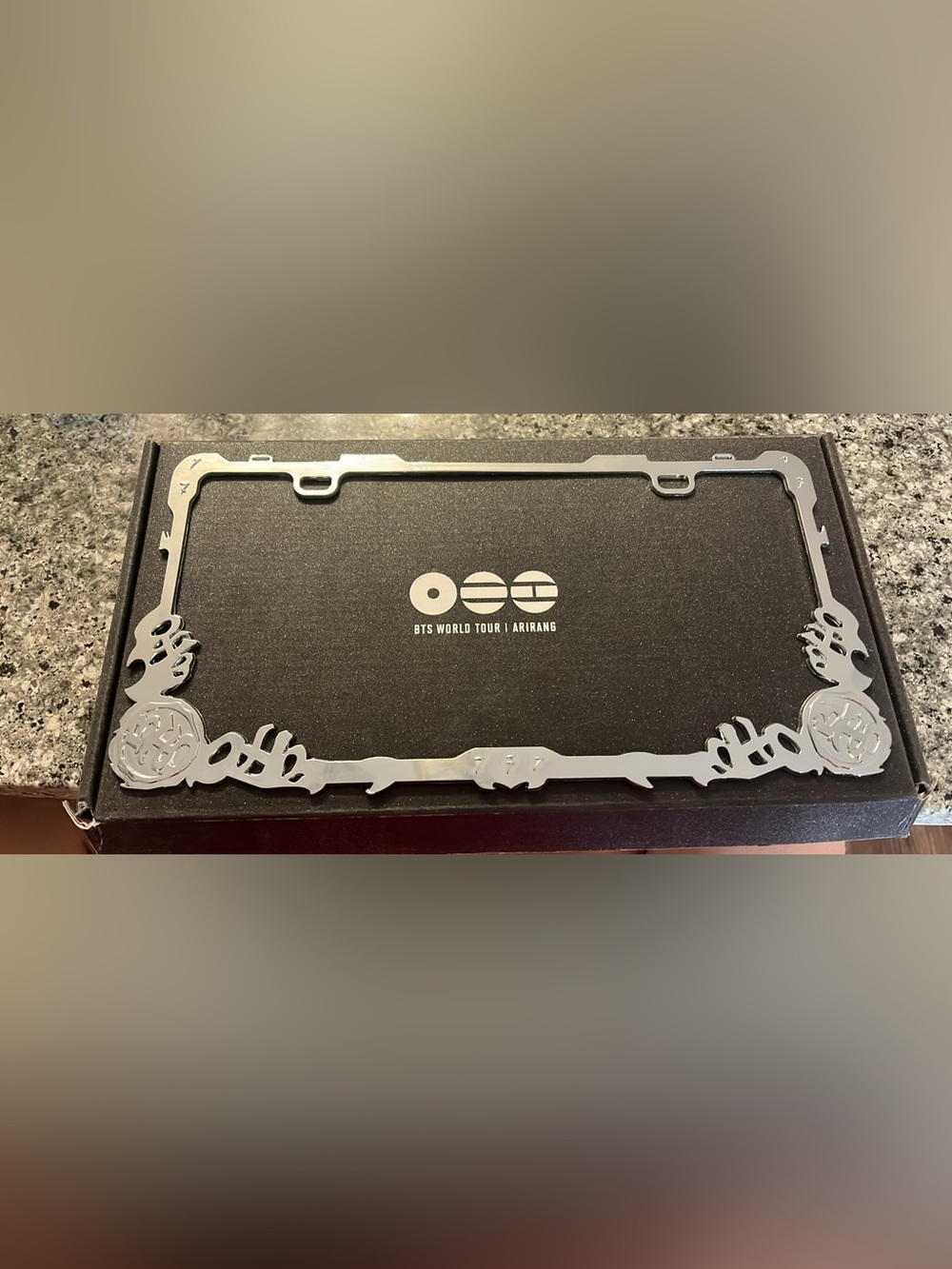 BTS World Tour Arirang Metallic Logo Plaque - Black & Silver
